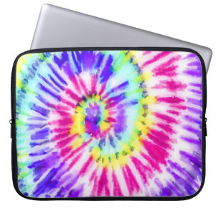 Capa Para Notebook Artsy Neon Rainbow Tie Dye Watercolor Patterno