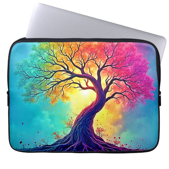 Capa Para Notebook Árvore Arco-Íris: Raízes da Esperança Infinita Art (Frente)