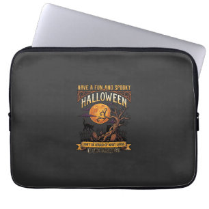 Capa Para Notebook Árvore Assustadora de Halloween Lua Cheia Gato Pre