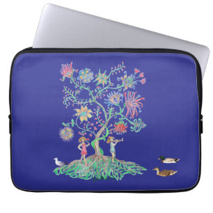 Capa Para Notebook Árvore da vida e patos-real