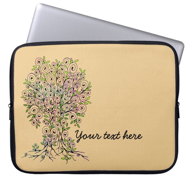Capa Para Notebook Árvore da Vida - Espirais Saem Frutas 1 (Frente)