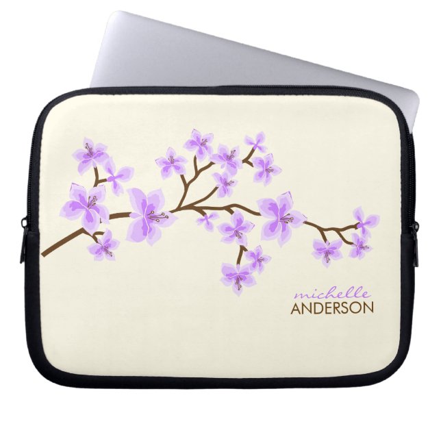 Capa Para Notebook Árvore das flores de cerejeira da lavanda (Frente)