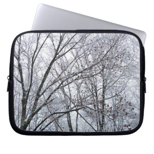 Capa Para Notebook Árvore de Carvalho coberta por neve