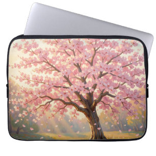 Capa Para Notebook Árvore de Cerejeira em Flor na Primavera