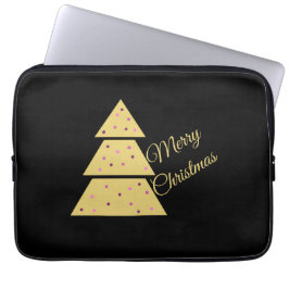 Capa Para Notebook Árvore de Natal Dourada