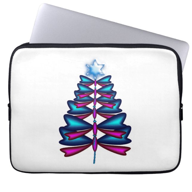 Capa Para Notebook Árvore de Natal Dragonfly (Frente)