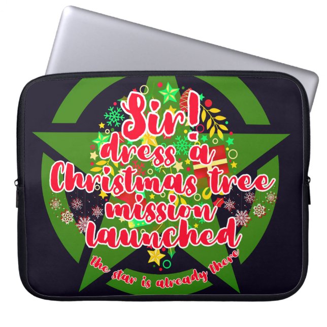 Capa Para Notebook Árvore de Natal, missão, exército (Frente)