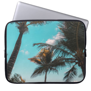CAPA PARA NOTEBOOK ÁRVORE DE PALMAS TROPICAIS RETRO PELA PRAIA