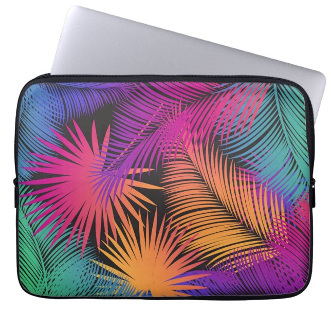 Capa Para Notebook Árvore Tropical Palm Deixa Arco-Íris Selvagem (Frente)