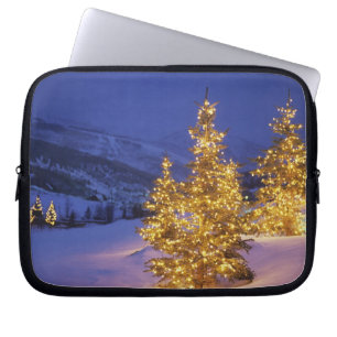 Capa Para Notebook Árvores de Natal, Park City, montanhas de Wastch,