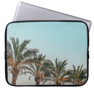CAPA PARA NOTEBOOK ÁRVORES VERDE PALM SOB PELE AZUL