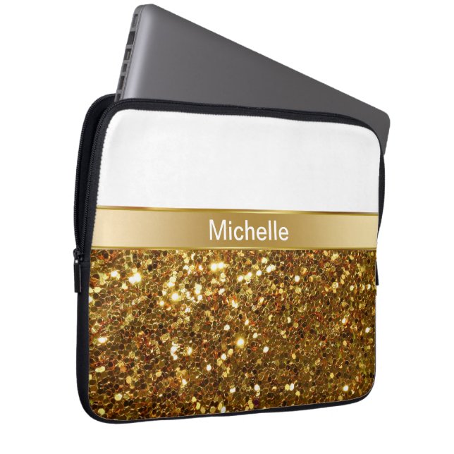 Capa Para Notebook As bolsas de laptop do monograma de Glizty (Frente Esquerda)