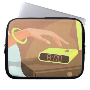 Capa Para Notebook As garotas apertam o botão de snooze do despertado
