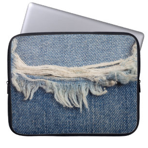 Capa Para Notebook As texturas rasgaram o fundo dos jeans.