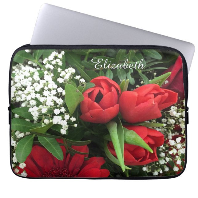 Capa Para Notebook As tulipas vermelhas elegantes personalizaram a (Frente)