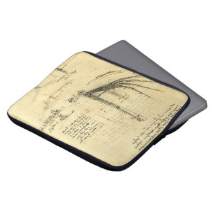 Capa Para Notebook Asa de Leonardo da Vinci no esboço da máquina voad