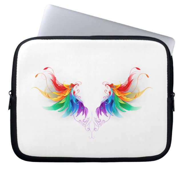 Capa Para Notebook Asas Fluffy Rainbow (Frente)