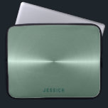 Capa Para Notebook Aspecto do aço inoxidável verde metálico<br><div class="desc">Fundo verde metálico elegante,  aspecto brilhante de aço inoxidável.</div>