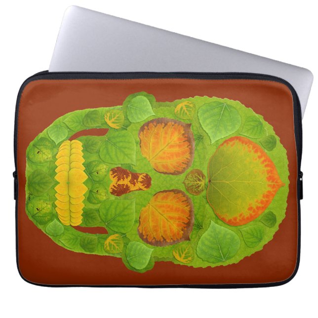 Capa Para Notebook Aspen Folha Skull 10 (Frente)