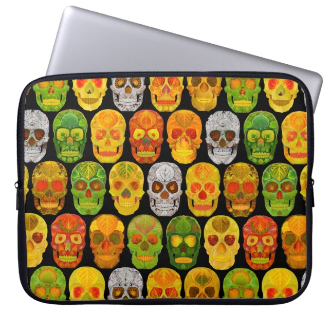 Capa Para Notebook Aspen Leaf Skulls padrão sem falhas 2018 (Frente)