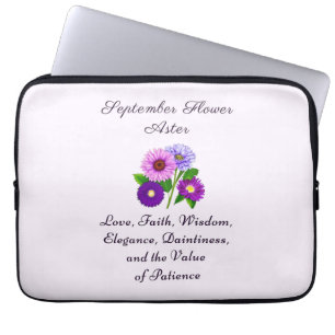 Capa Para Notebook Aster de Flor do Mês de Nascimento Personalizado