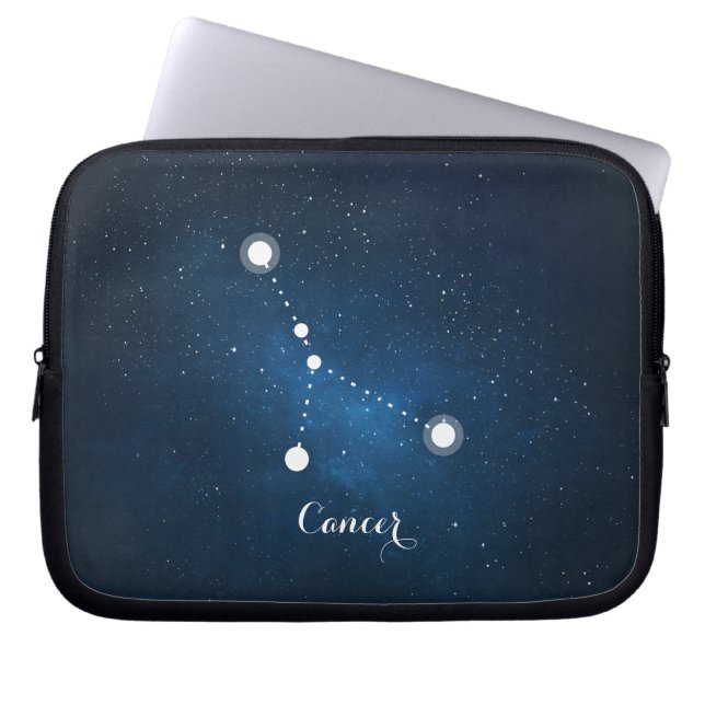 Capa Para Notebook Astrologia Azul Nebula Cancer Símbolo Zodiac (Frente)