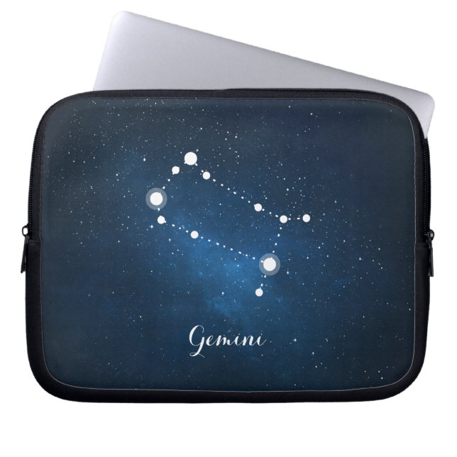 Capa Para Notebook Astrologia Blue Nebula Gemini Sinal Zodiac (Frente)