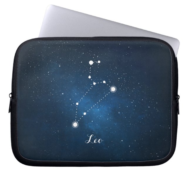 Capa Para Notebook Astrologia Blue Nebula Leo Zodiac Sinal (Frente)
