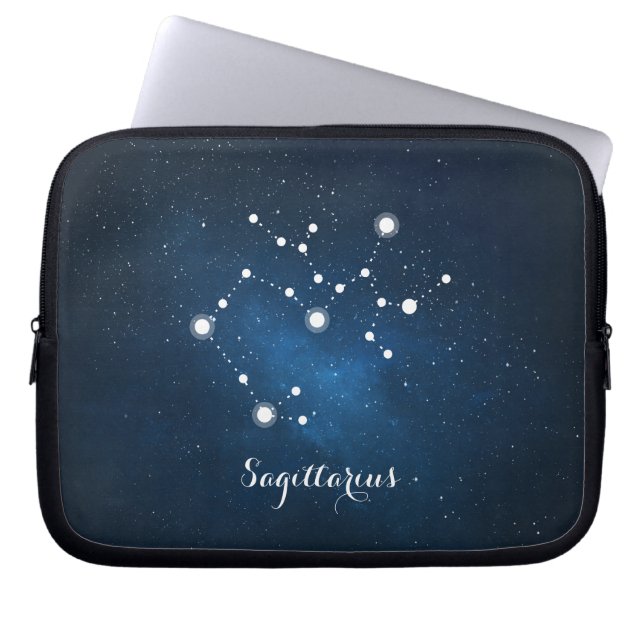 Capa Para Notebook Astrologia Blue Nebula Sagittarius Sinal Zodiac (Frente)