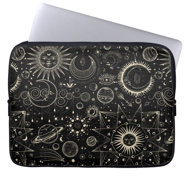 Capa Para Notebook Astrologia tarot mágica padrão celestial boho (Frente)