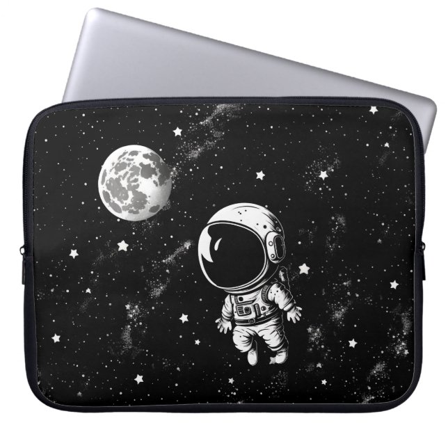 Capa Para Notebook Astronauta Divertido Na Bolsa de laptop Espacial (Frente)