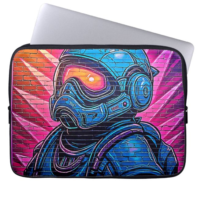Capa Para Notebook Astronauta Neon Cyberpunk (Frente)