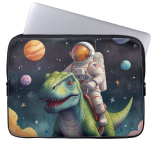 Capa Para Notebook Astronauta no Dino no Espaço