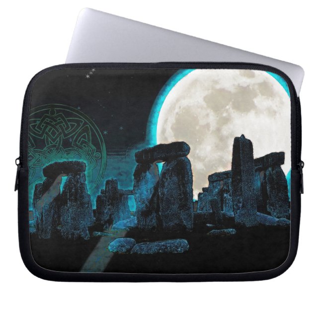 Capa Para Notebook Astronomia Celta Stonehenge, Lua e Estrelas (Frente)