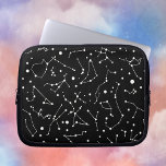 Capa Para Notebook Astrônomos Sonham Padrão de Constelação<br><div class="desc">Grupos de estrelas formando padrões reconhecíveis de constelações em branco sobre fundo preto.</div>