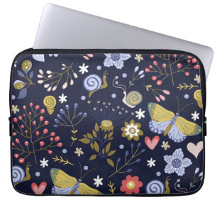 Capa Para Notebook Aumentar As Flores Positivas E A Borboleta Colorid