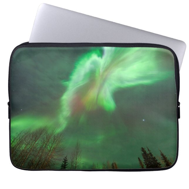 Capa Para Notebook Aurora Boreal Luzes do Norte | Fairbanks (Frente)
