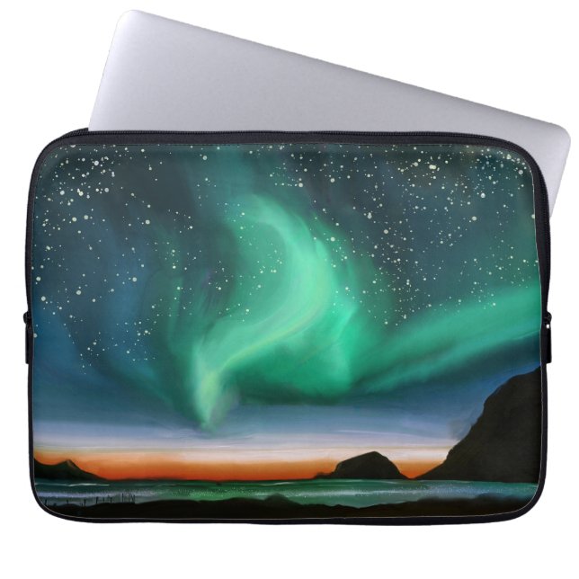 Capa Para Notebook Aurora Boreal - Pintura a Óleo (Frente)