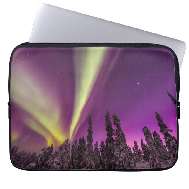 Capa Para Notebook Aurora Borealis Norte Luzes Fairbanks Alasca (Frente)