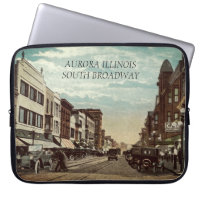 Aurora Illinois South Broadway WATERCOLOR Art 1920