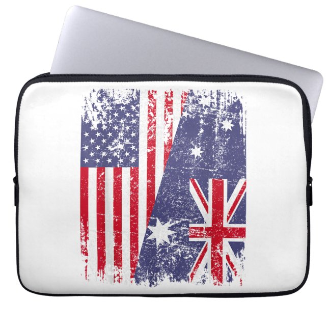 Capa Para Notebook AUSTRALIANA ROOTS Half American Flag AUSTRÁLIA (Frente)