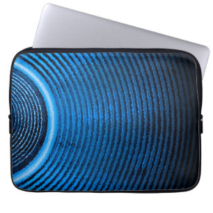 Capa Para Notebook auto-falante de música azul e ondas sonoras