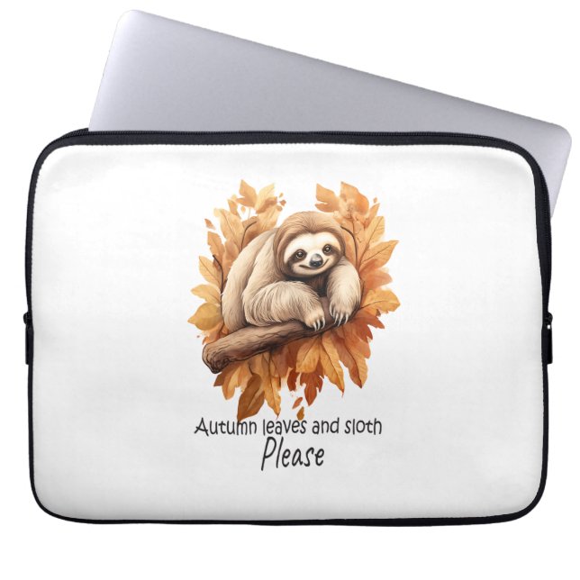 Capa Para Notebook Autumn Leaves e Sloth, por favor (Frente)