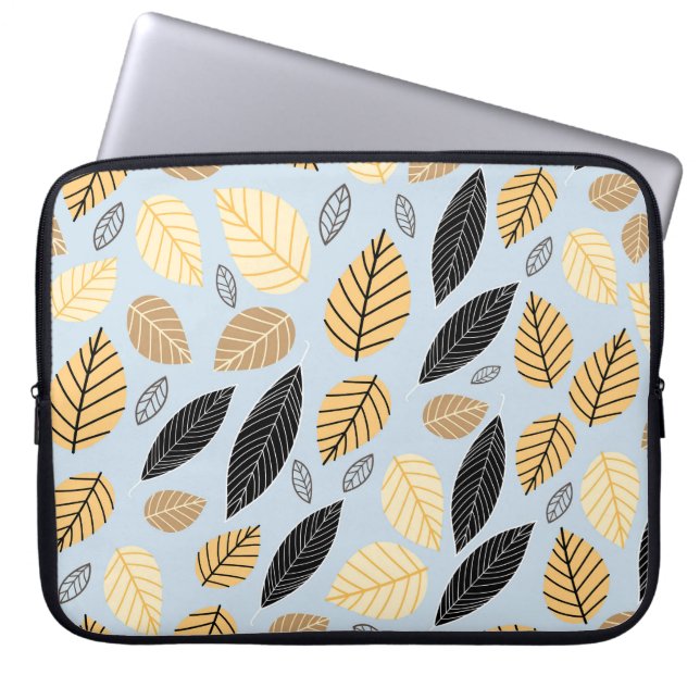 Capa Para Notebook Autumn Leaves: Fundo Azul Invisível (Frente)