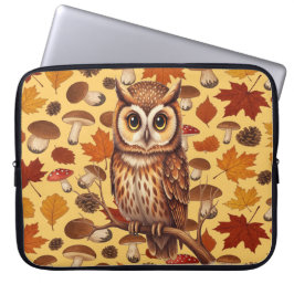 Capa Para Notebook Autumn Owl And Leaves