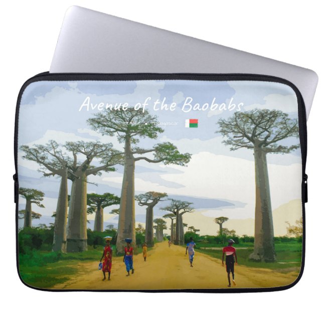 Capa Para Notebook Avenida dos Baobás, Madagascar - Paisagem (Frente)