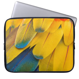 CAPA PARA NOTEBOOK AVES AZUIS E VERMELHAS AMARELAS DE FLOR PARADISE
