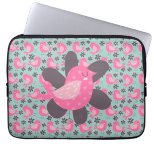 Capa Para Notebook Aves de bolinhas e Flores