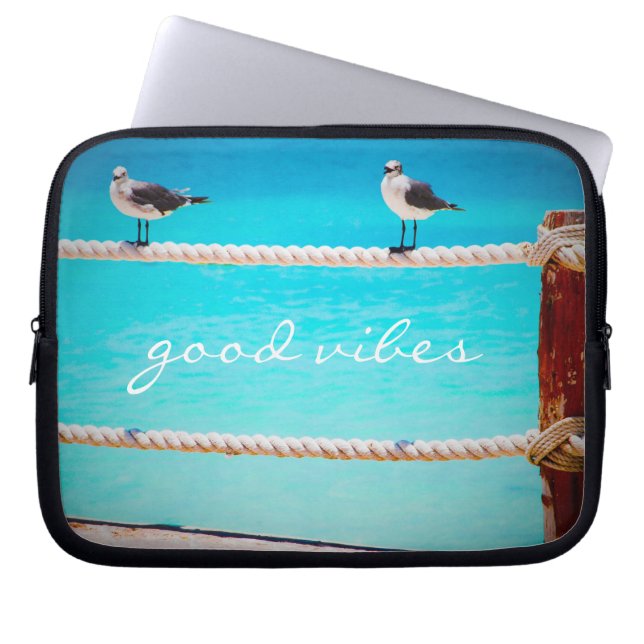 Capa Para Notebook Aves de Caivota Turquoise Ocean Foto Boas Víblias (Frente)