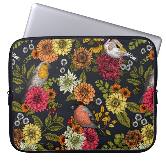 Capa Para Notebook Aves e flores do jardim 2 (Frente)